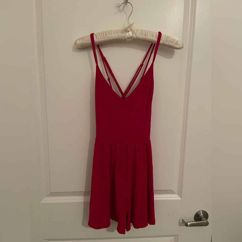Elegant Red Women's Romper